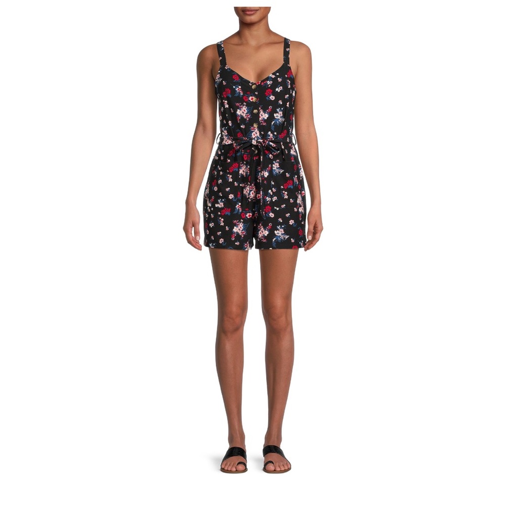 FLOWER ROMPER - BLACK